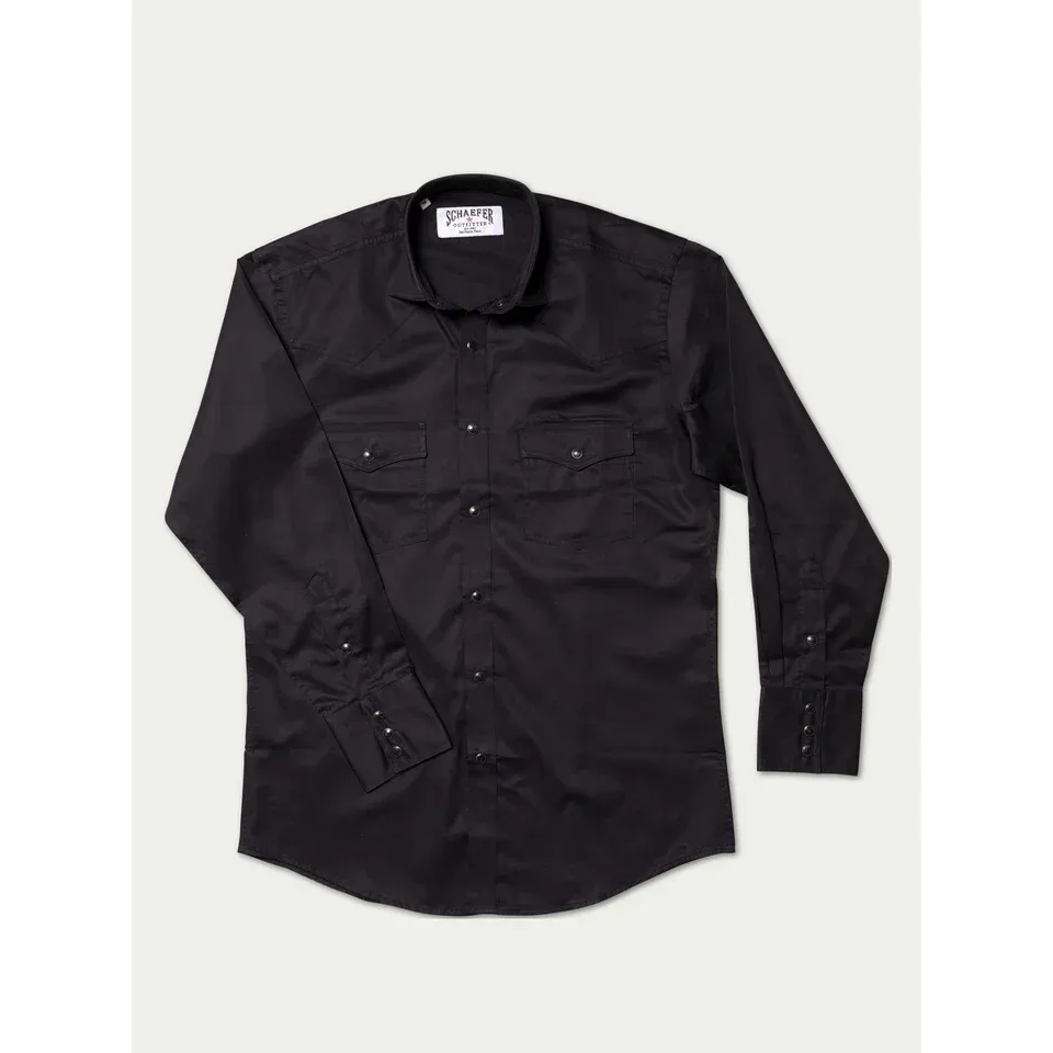 Schaefer Mens Classic Abilene Light Western Shirt, Color: Black, Size: S