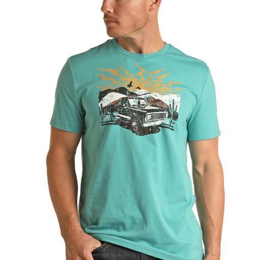 Rock &amp; Roll Unisex Graphic Tee - Turquoise