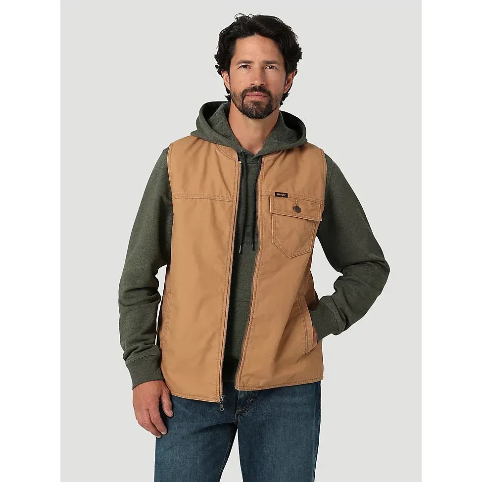 Wranglers Men's Quilt Lined Rancher Vest- Tabacco Brown, Size: S