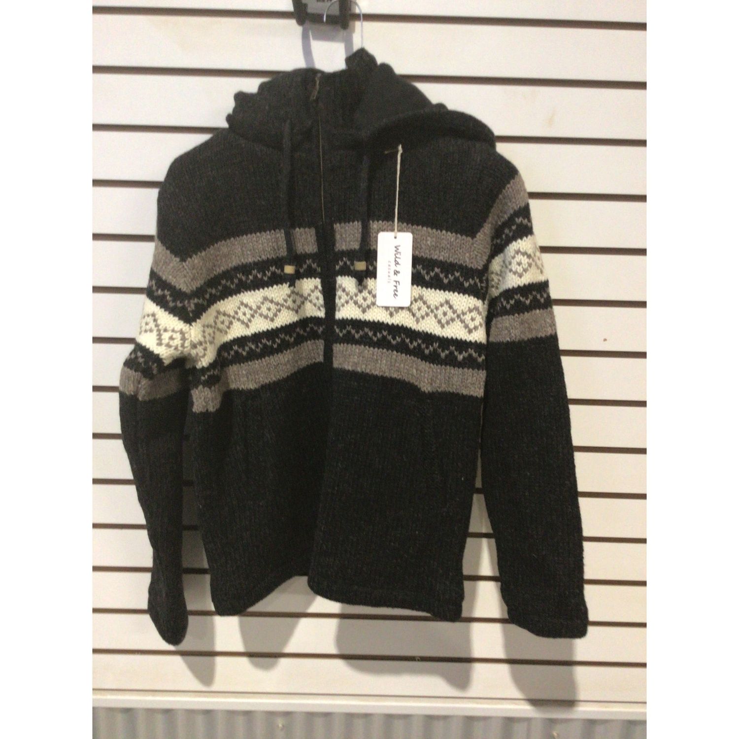 Wild &amp; Free Unisex Wool Sweater GREY PATTERN