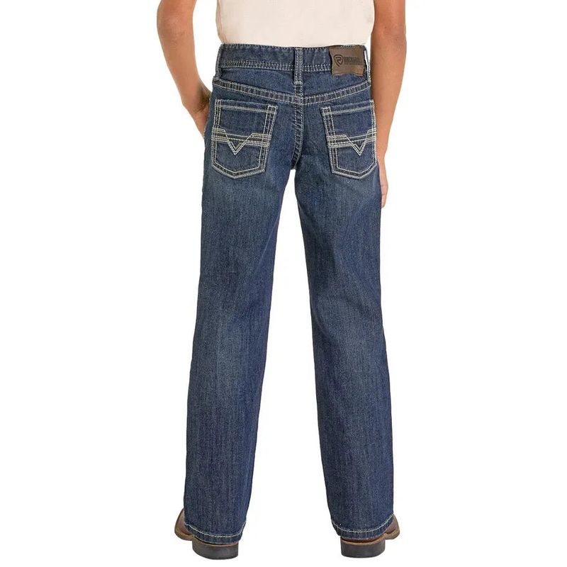 Rock &amp; Roll Boys Regular Fit Signature Bootcut Jeans- Dark Vintage