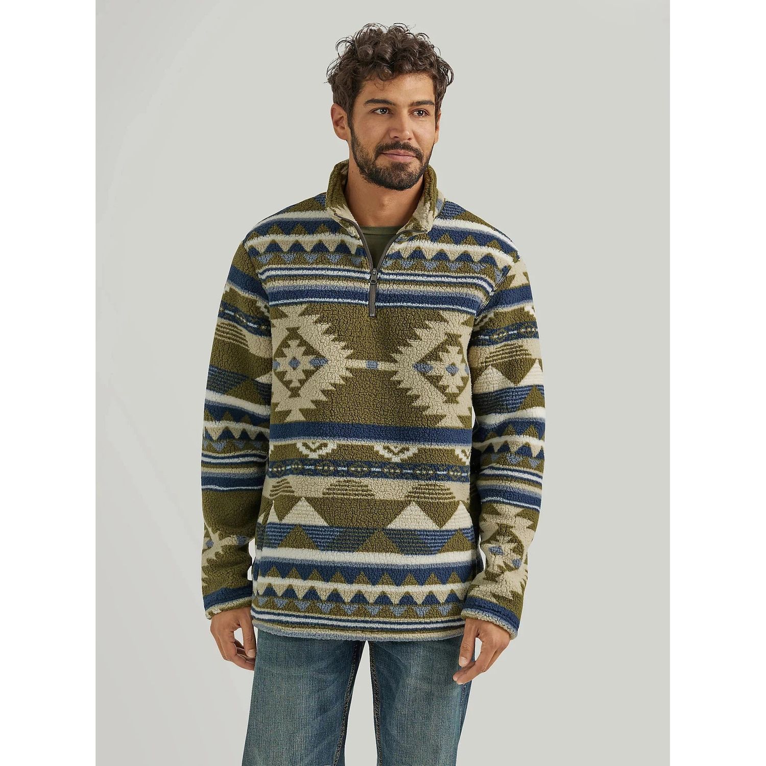 Wrangler Men's Western 1/4 zip Sherpa- Alpine