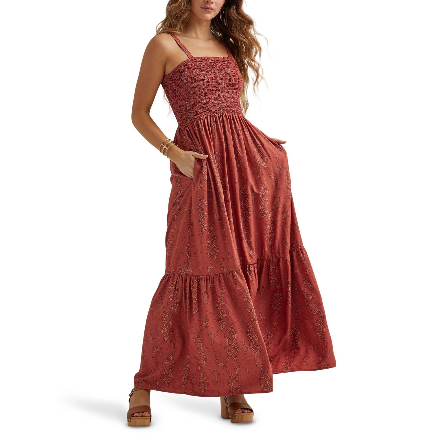 Wrangler Women's Sleeveless Maxi Dress - Burgundy