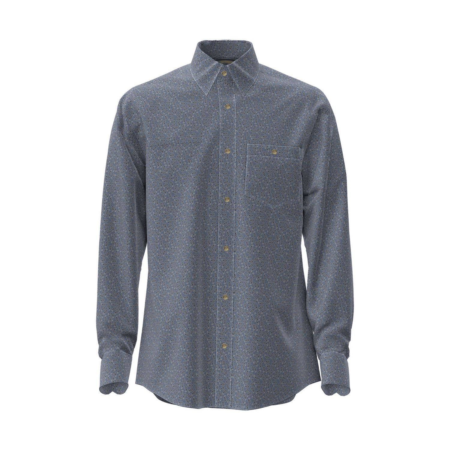 Wrangler Men's Long Sleeve Classic Fit Shirt - Blue/Navy