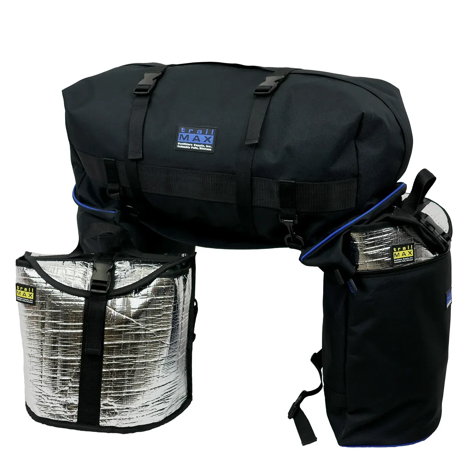 TrailMax Original Large Saddlebags, Color: BLACK/BLUE