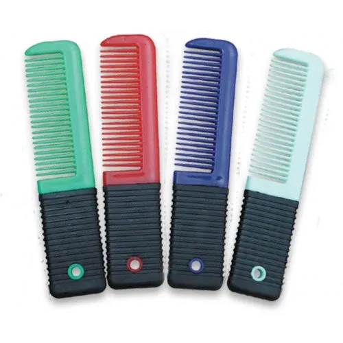 W R Mini Plastic Comb w/Ribbed Grip, Colour: LIME GREEN