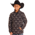 Rock &amp; Roll Boy's Printed Berber 1/4 Zip Pullover - Charcoal