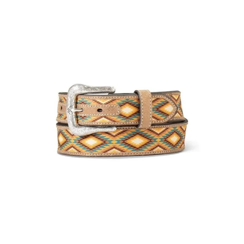 Ariat Women's Southwest Diamond Inlay Belt - Metallic Brown, Size: S