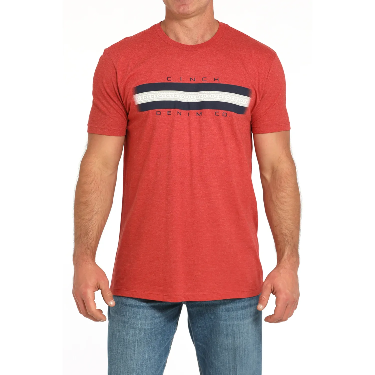 Cinch Men's Short Sleeve Graphic Tee Shirt- Red - MTT1690684