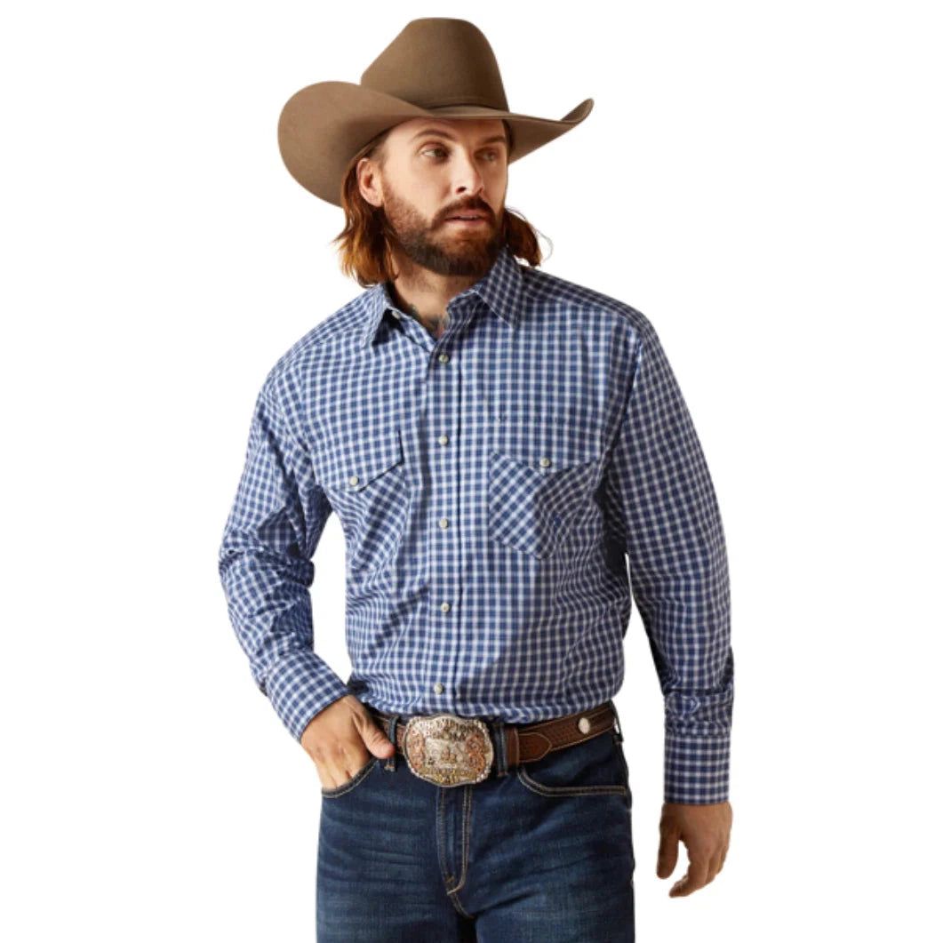 Ariat Men's Pro Series Pawnee Snap Long Sleeve Shirt - Blue