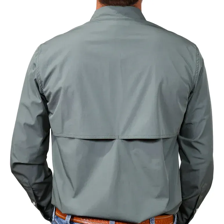 Brand Cowboy Men's The Faded Frontier Solid Long Sleeve Shirt - Sage Green