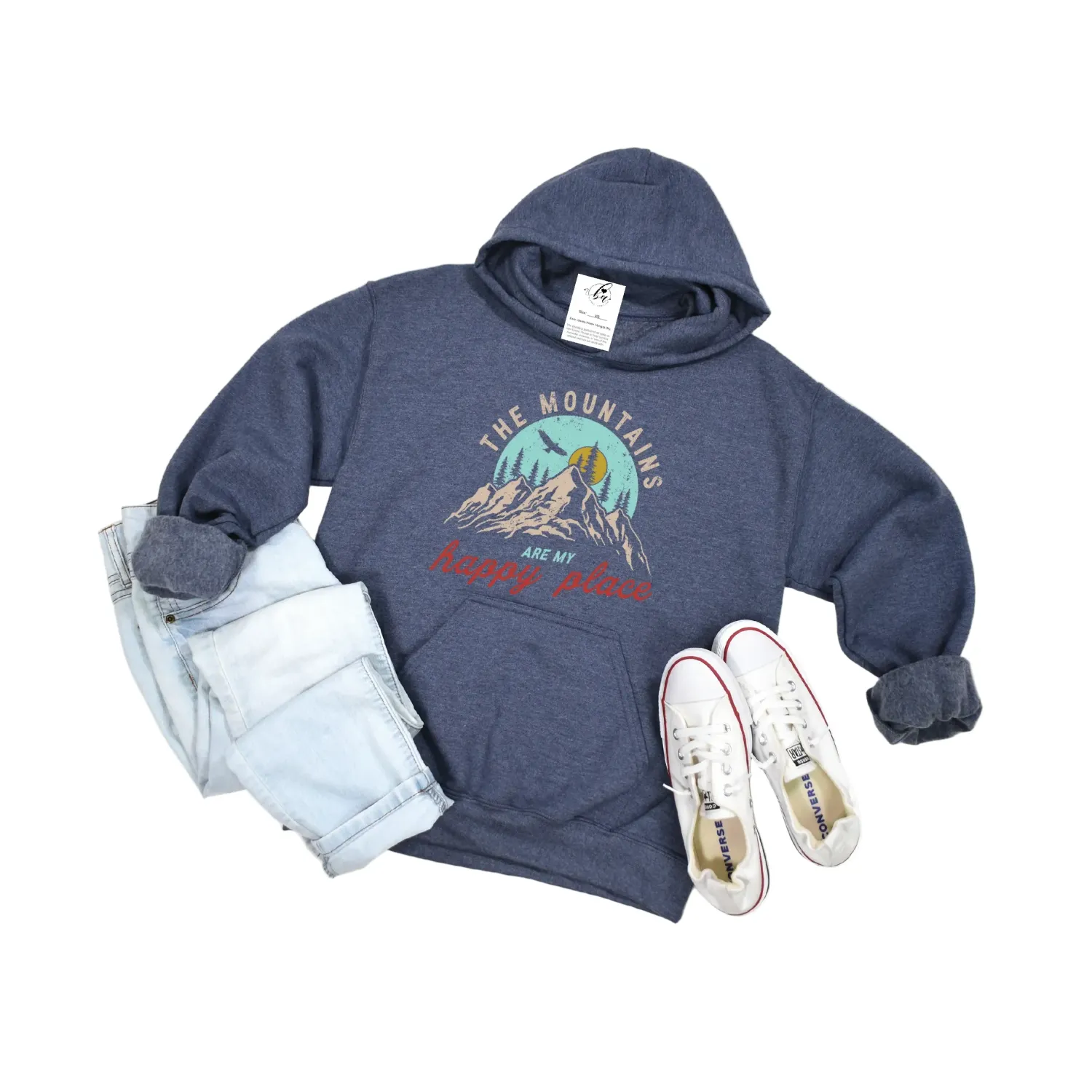 Blonde Ambition Long Sleeve The Mountains Are My Happy Place Hoodie-Multiple Colours