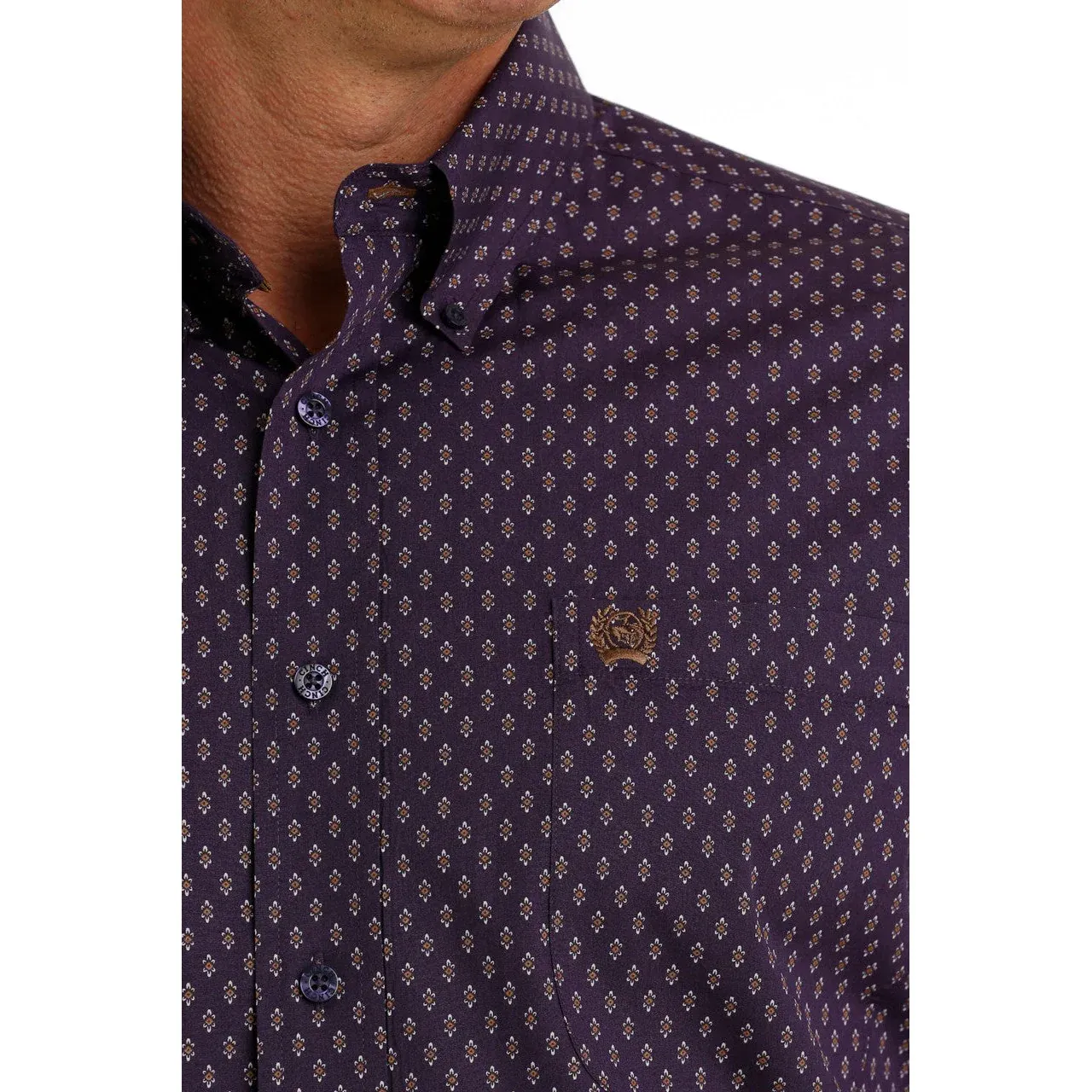 Cinch Men's Long Sleeve Print Shirt - Purple - MTW1105739