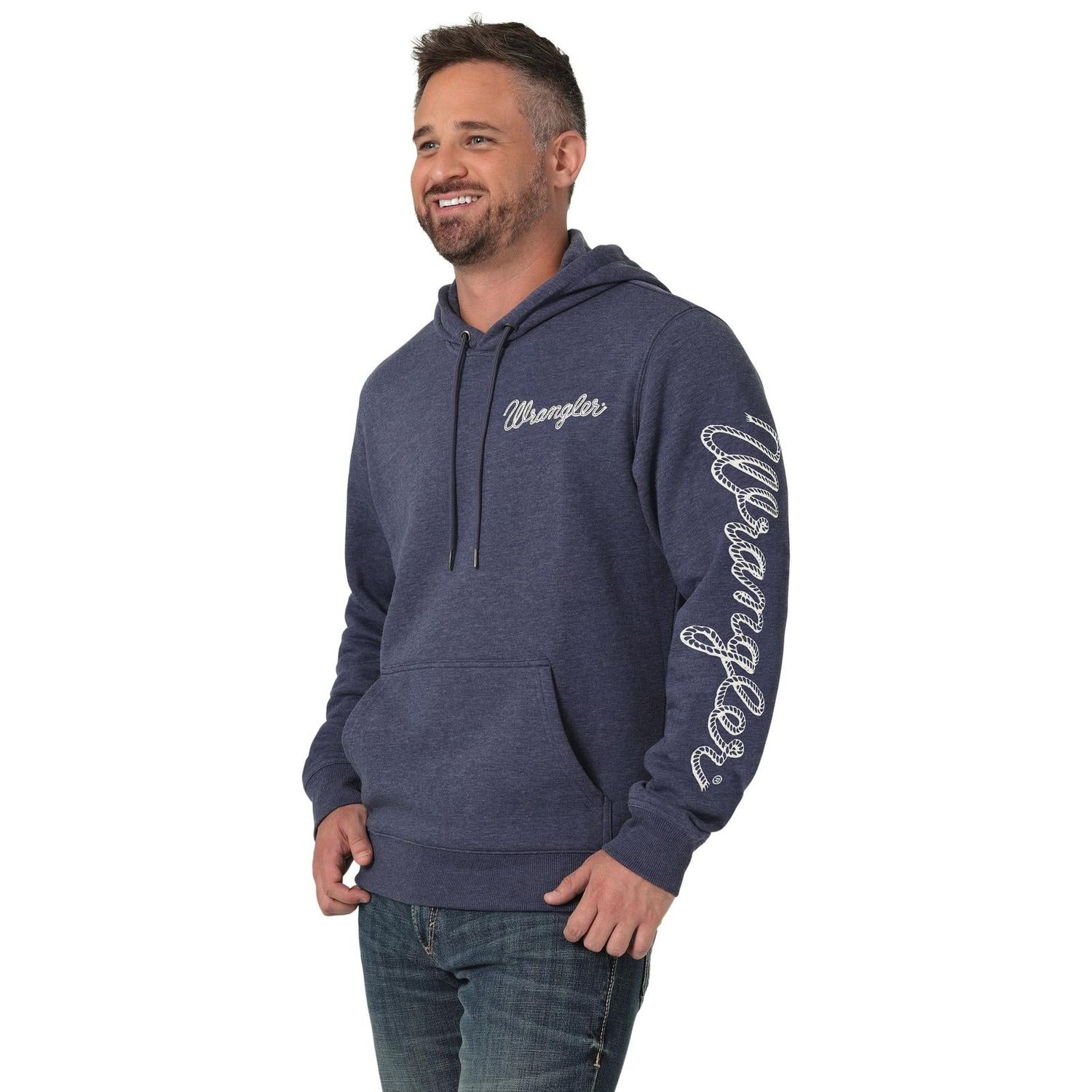 Wrangler Men's Regular Hoodie - Denim Heather