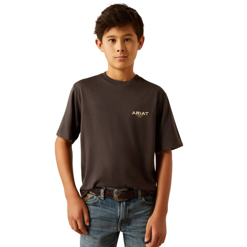 Ariat Boy's Short Sleeve Explore Circle Tee Shirt - Vintage Black