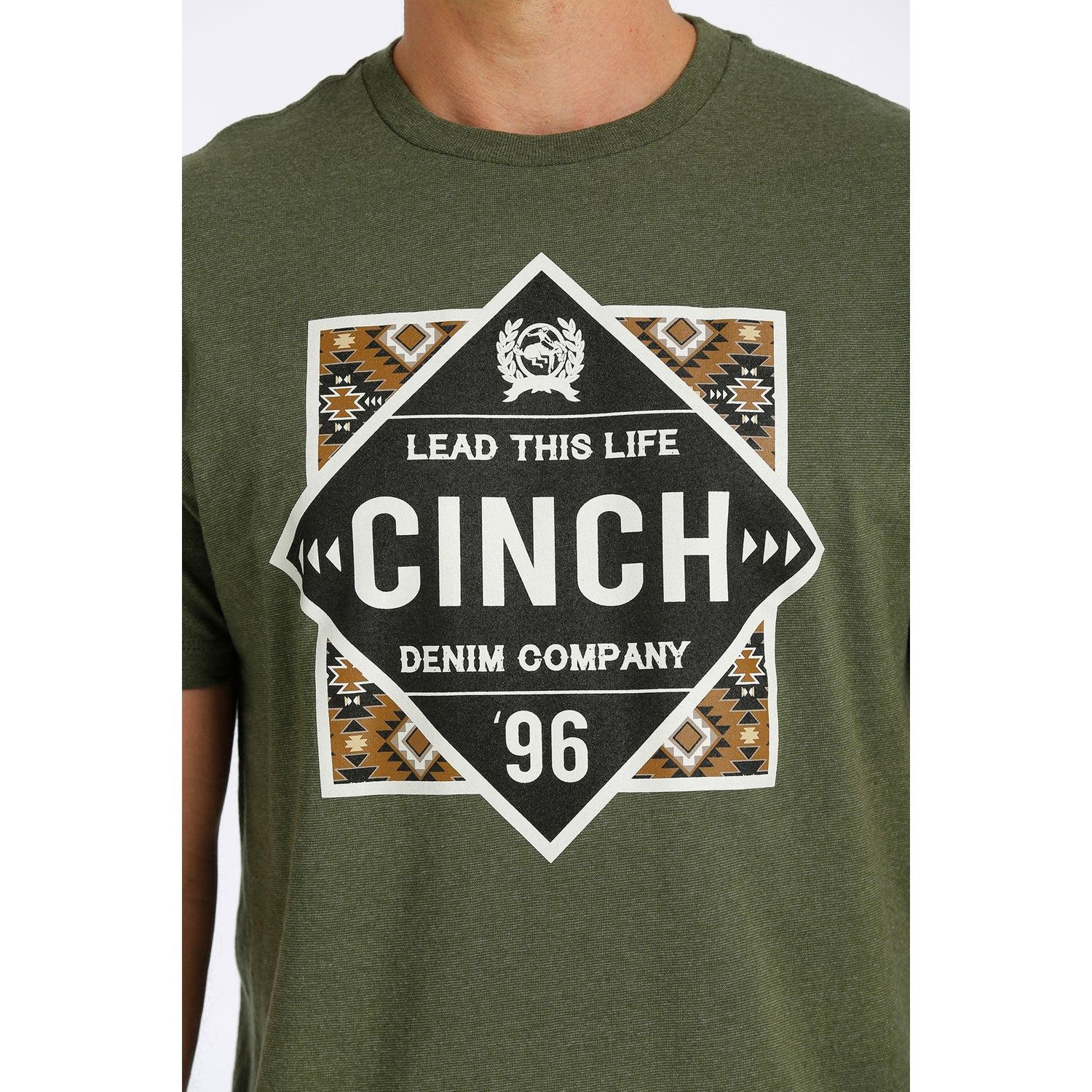 Cinch Men's Short Sleeve Graphic Tee - Heather Green