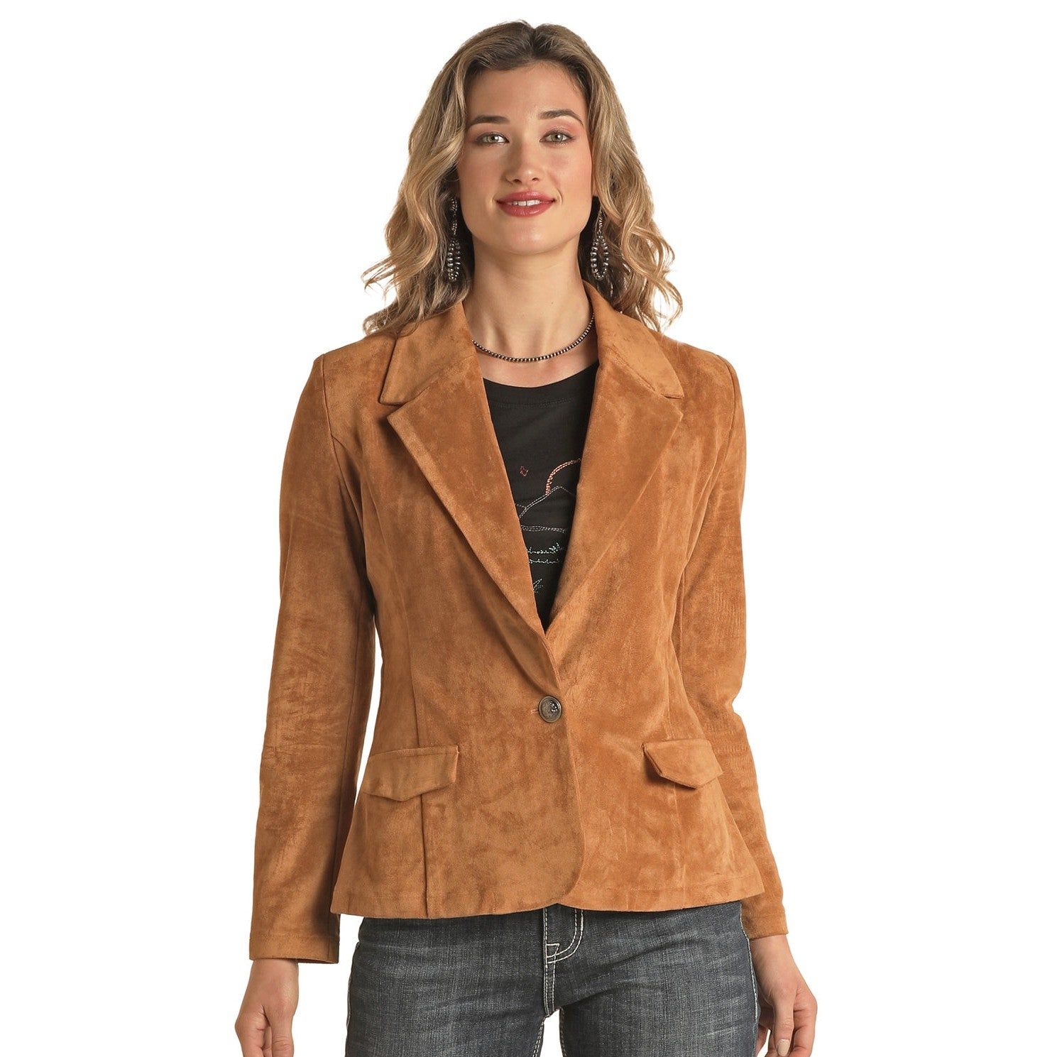 Panhandle White Label Women's Microsuede Blazer - Rust