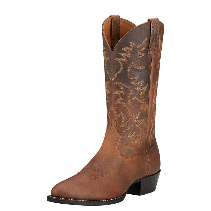 Ariat Men's Heritage Round Toe Western Boots - Distressed Brown
