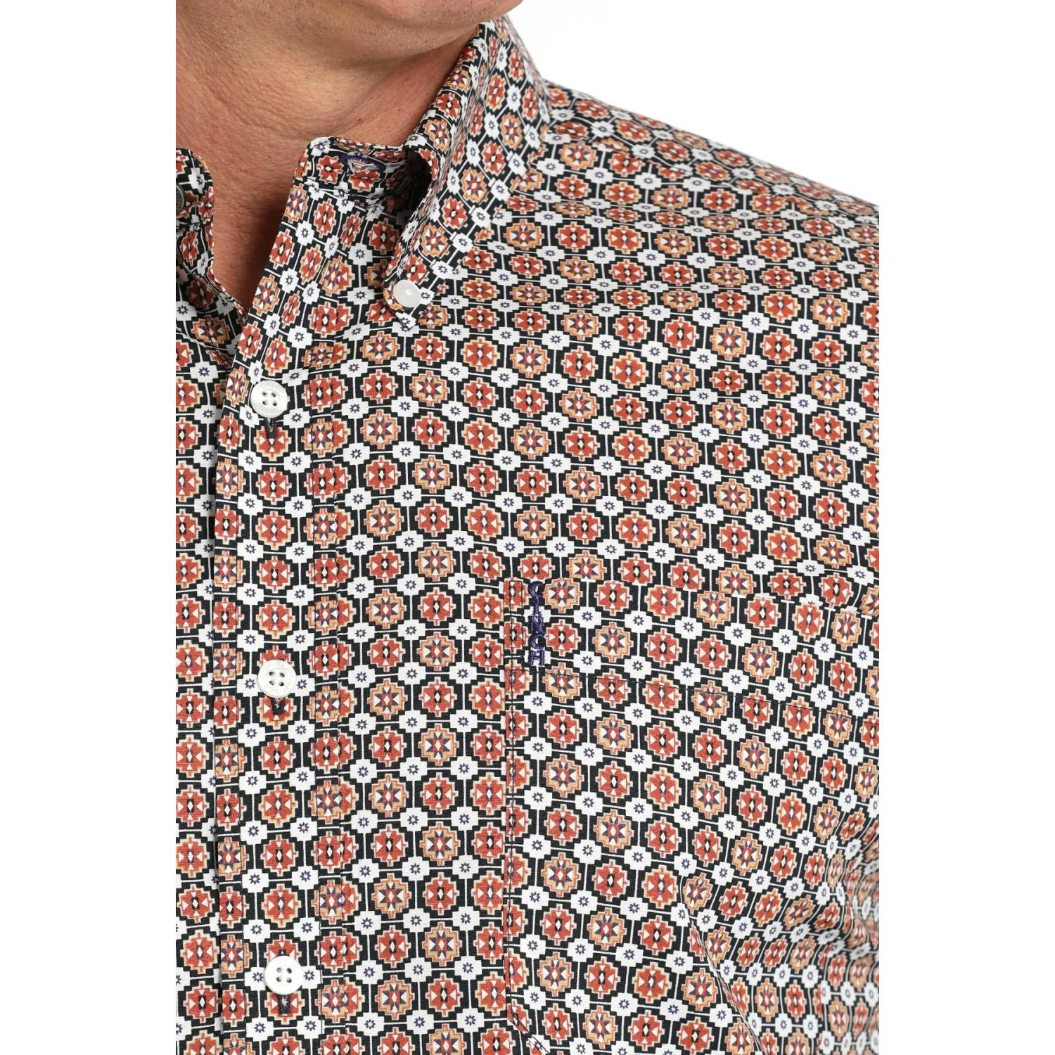 Cinch Men's Modern Fit Medallion Print Button Down Shirt - Multi