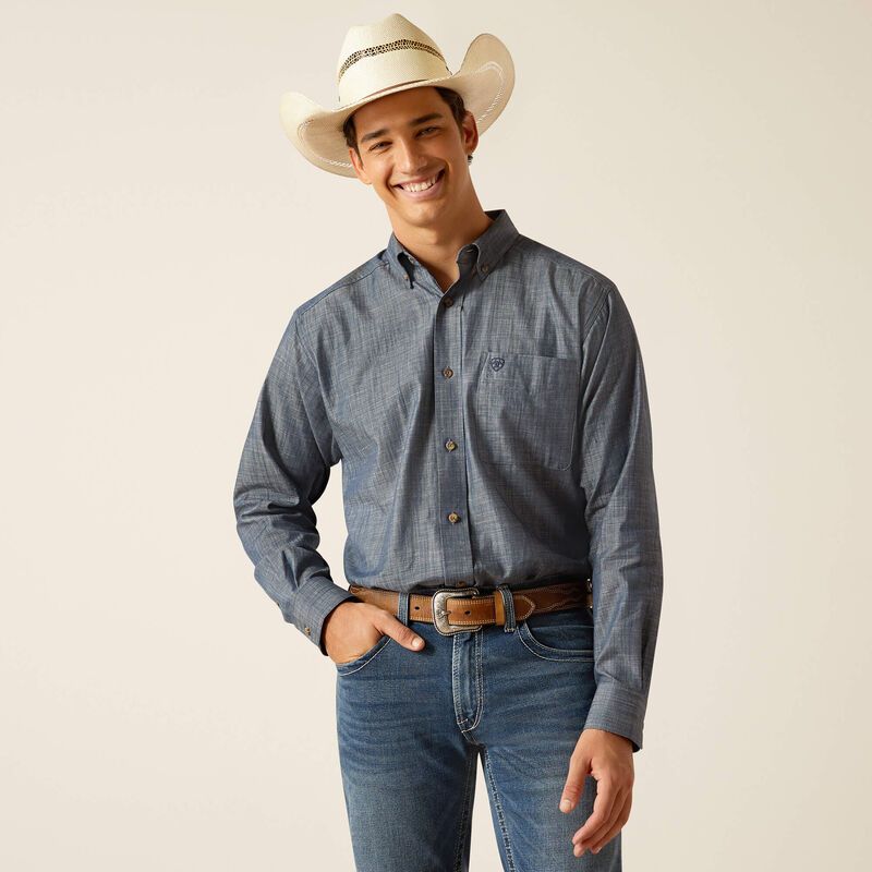 Ariat Men's Patrick Long Sleeve Shirt - Blue Chambray
