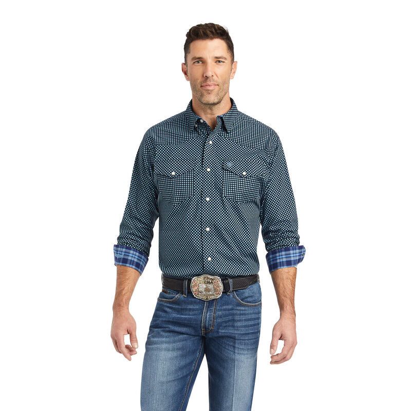 Ariat Mens Relentless Sensational Stretch Classic Fit Snap Long Sleeve Shirt Black