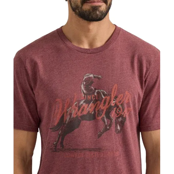 Wrangler® Men's Graphic Short Sleeve T-Shirt - Burgundy Heather, Size: S