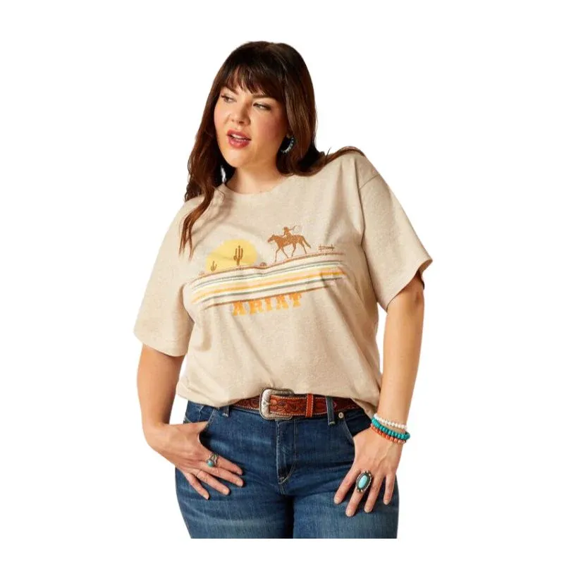 Ariat Women's Cowgirl Desert Short Sleeve T-Shirt - Oatmeal Heather