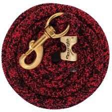 Weaver Leather Poly Lead Rope with Solid Brass 225 Snap - Multiple Colours, Color: 102-mosaic Red/black