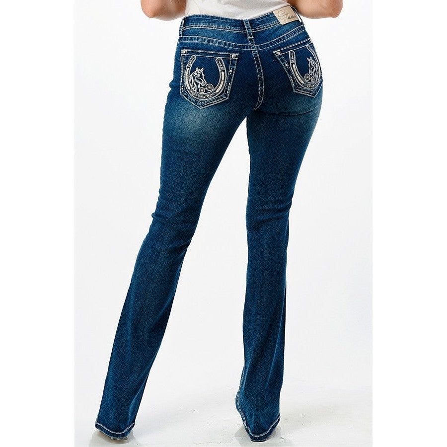 Grace In LA Women's Jeans - Horse Modify Design