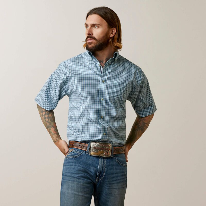 Ariat Men's Pro Odell Classic SS Shirt Turquoise