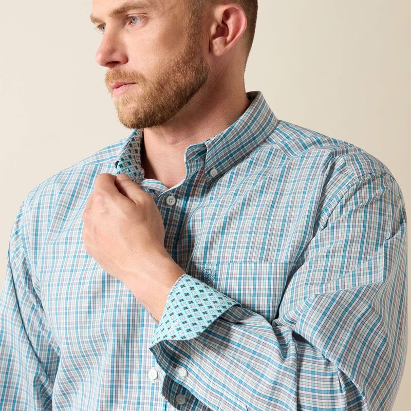 Ariat Men's WF Antonio Long Sleeve Shirt - Angel Blue Plaid