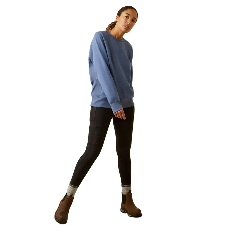 Ariat Women's Rebar Workman Washed Fleece Sweatshirt - Bjou Blue Heather