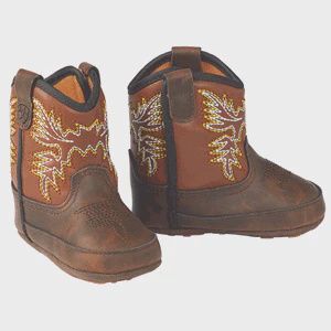 Ariat Lil' Stompers WorkHog Infant Boots - Brown w/Orange Shaft