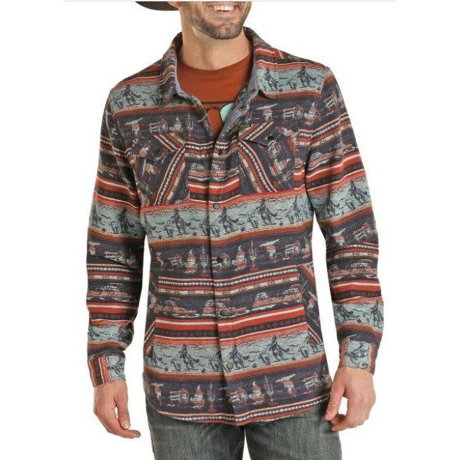 Powder River Mens LS Shirt Jacket Indigo