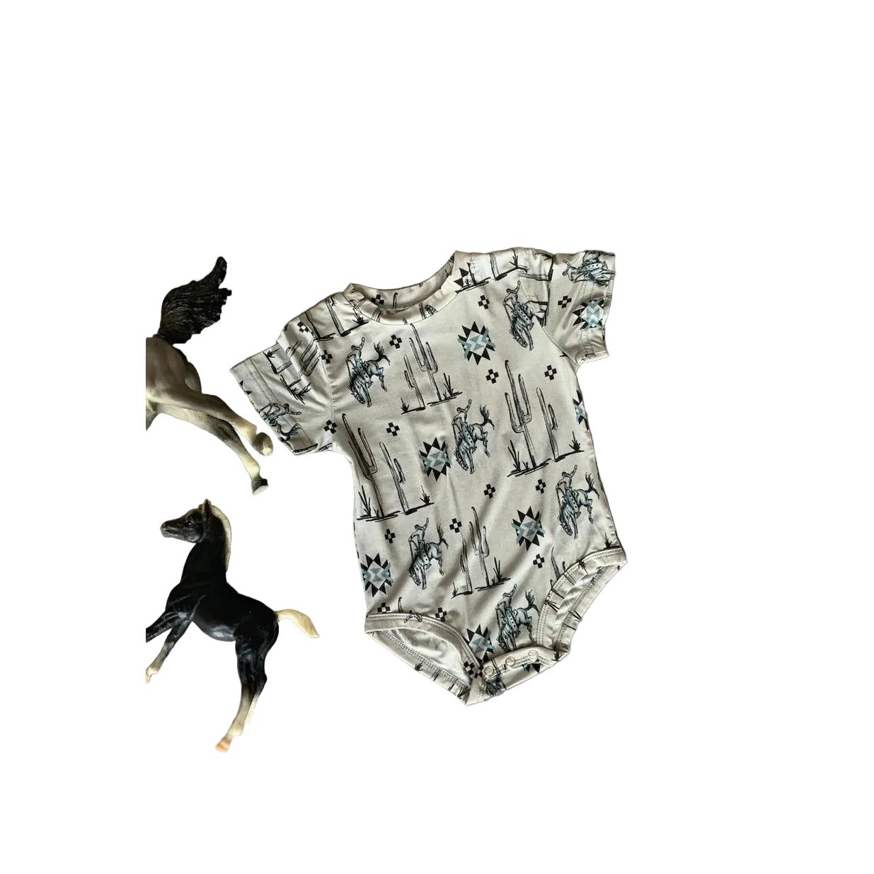 2 Fly Kid's Modern Marfa Onesie - White/Black