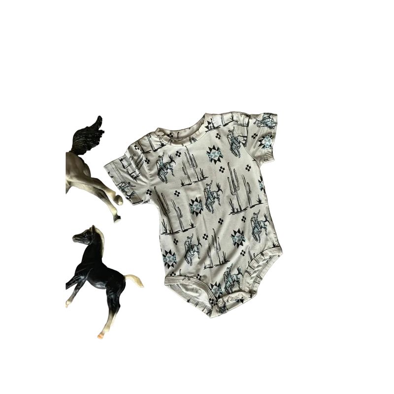 2 Fly Kid's Modern Marfa Onesie - White/Black