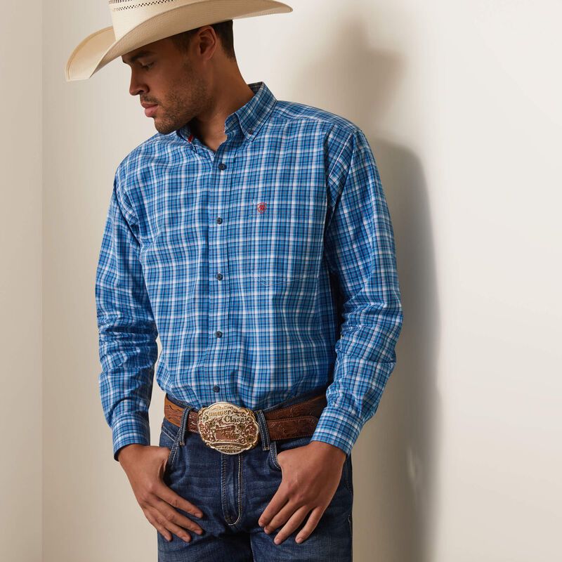 Ariat Men's Pro Series Leyton Classic Fit Shirt Light Blue