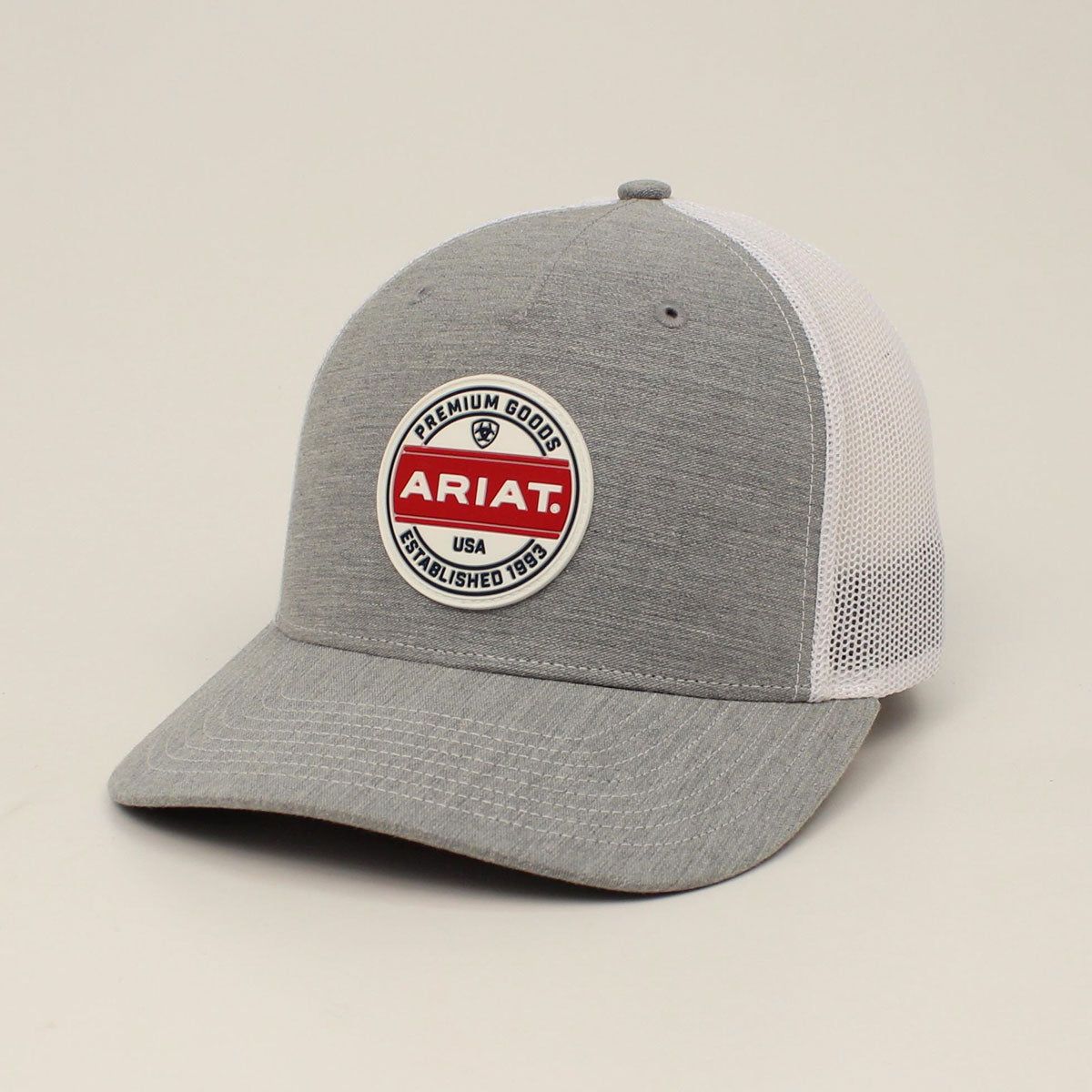 Ariat Mens Snapback R112 Logo Rubber Patch Grey