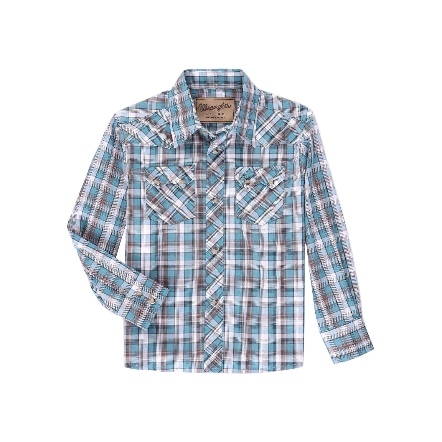 Wrangler Boy's Retro Long Sleeve Shirt - Blue