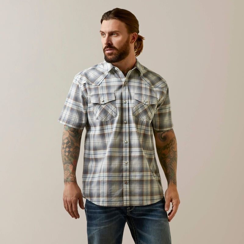 Ariat Men's Hargo Retro Fit Shirt - White Asparagus