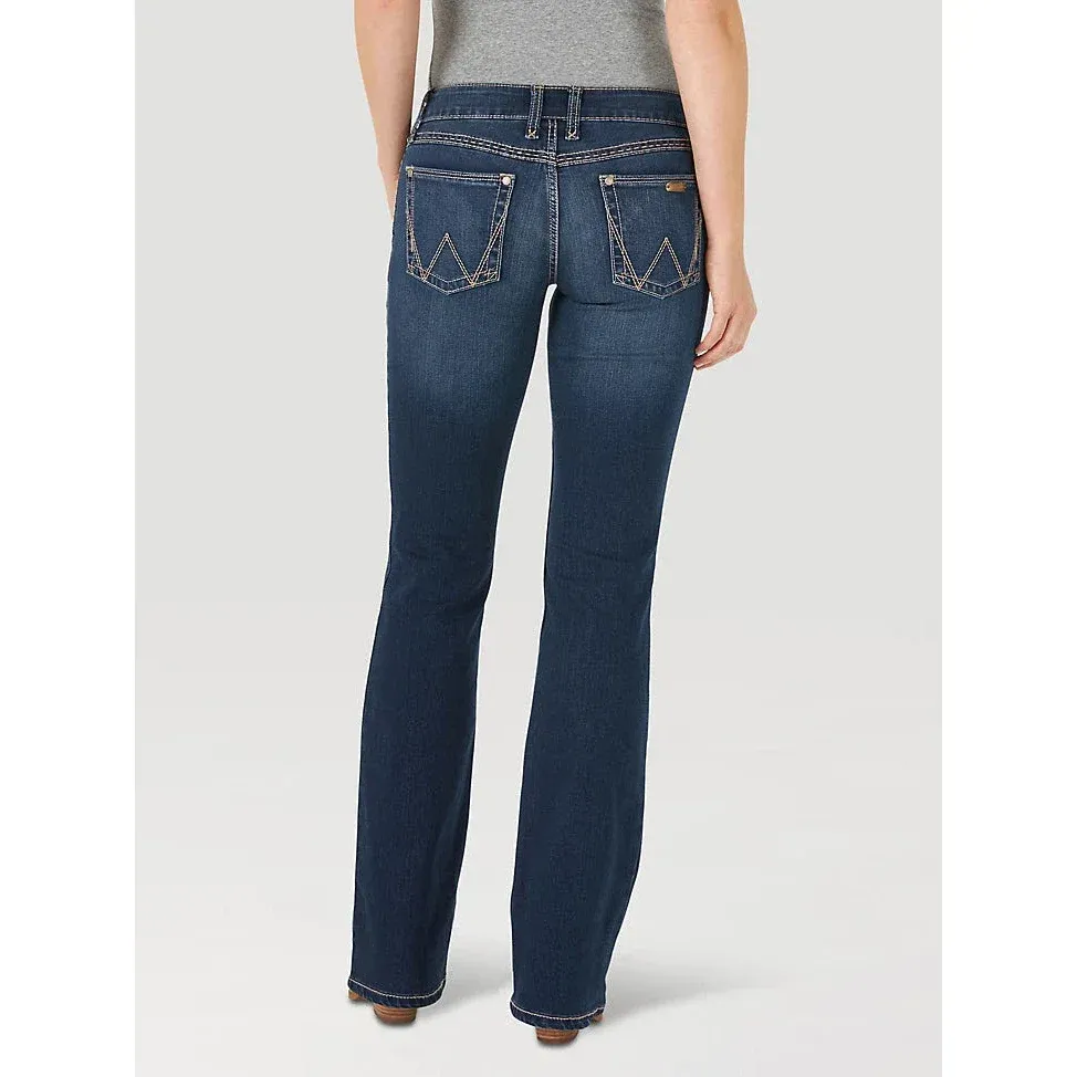 Wrangler Women's Retro Mae Mid Rise Bootcut Jeans - HT Wash, Length: 34, Waist: 1