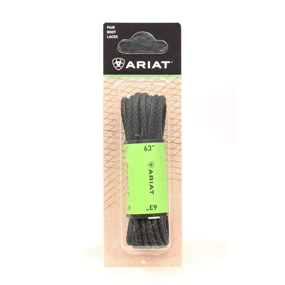 Ariat Waxed Laces, Color: Black, Size: 63