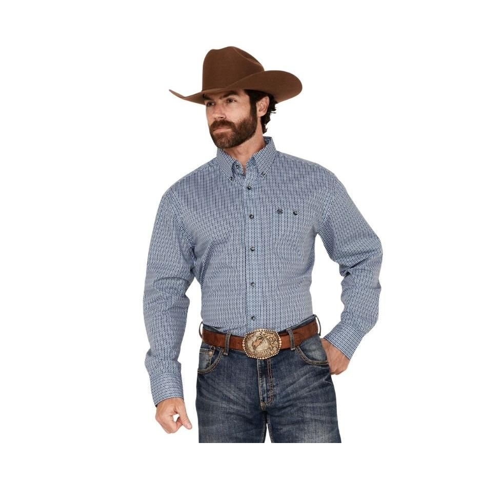 Wrangler Men's Classics Relaxed Long Sleeve Shirt - Blue
