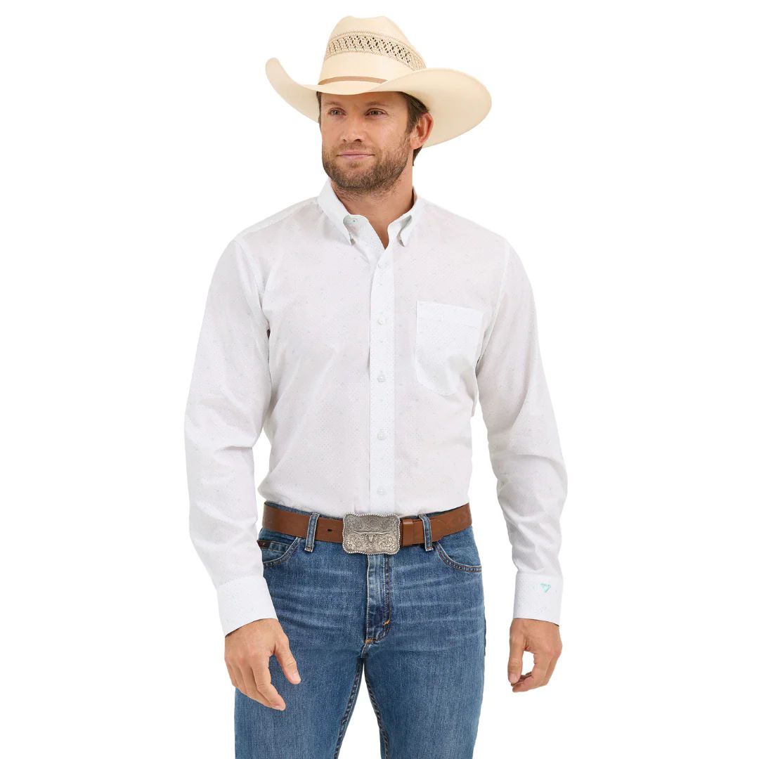 Wrangler Men's Cody Johnson Classic Fit Long Sleeve Shirt - Ceramic White