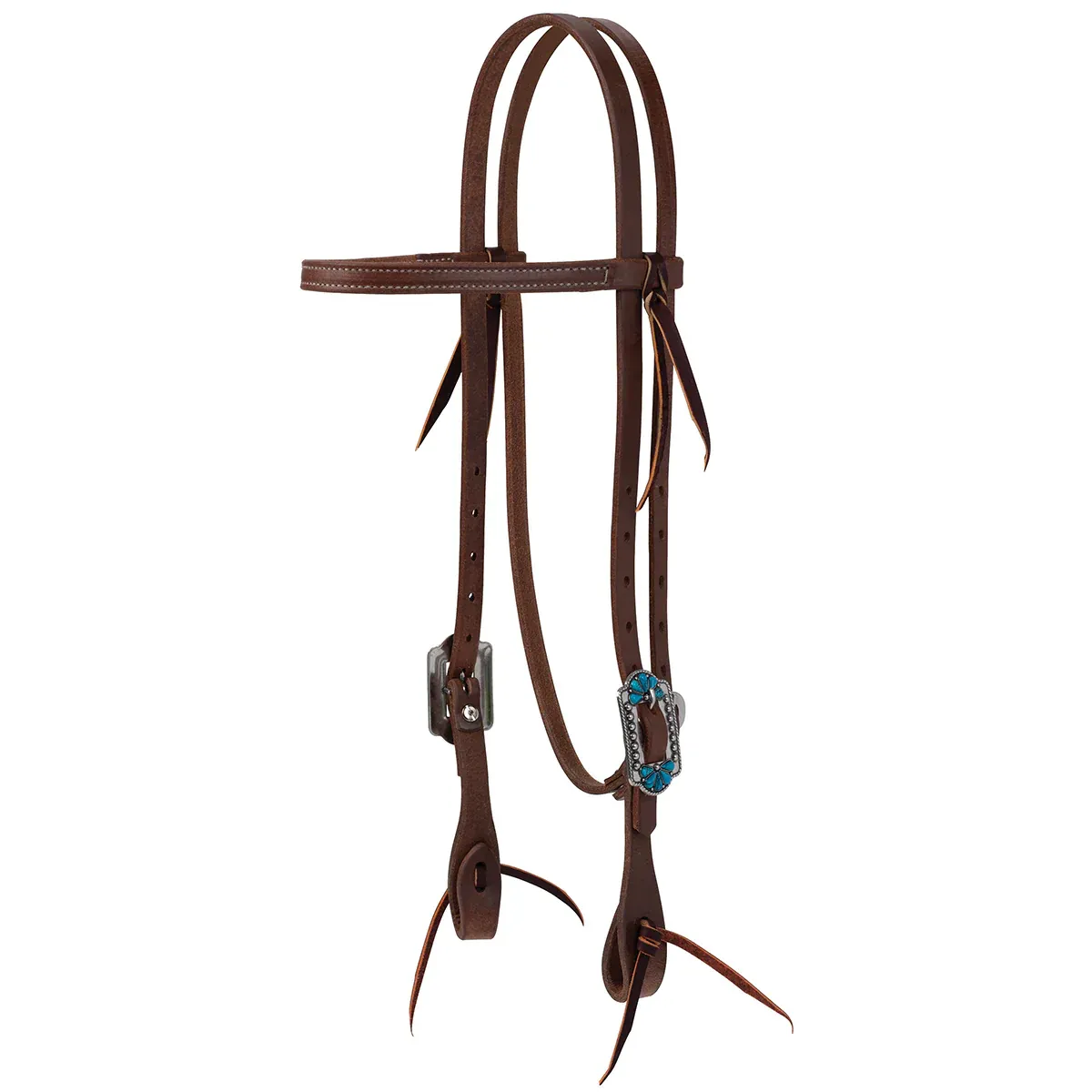 Weaver Leather ProTack Browband Headstall w/Designer Hardware, Colour: TURQUOISE FLOWER, Size: R