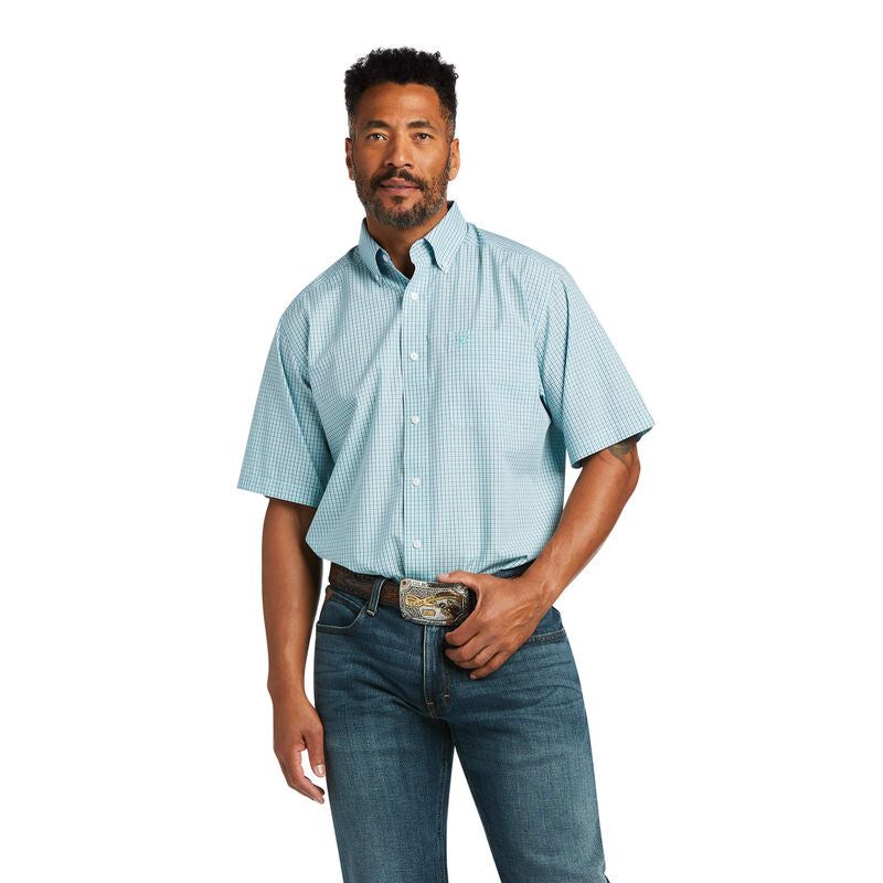 Ariat Mens WF Daylen Classic SS Shirt Aruba Blue