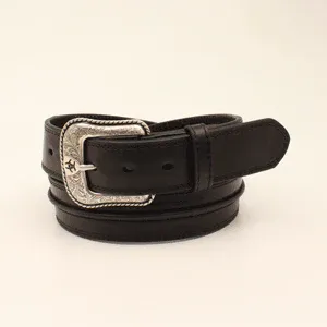 Ariat Mens 1 1/2" Centre Bump Black Belt, Size: 32