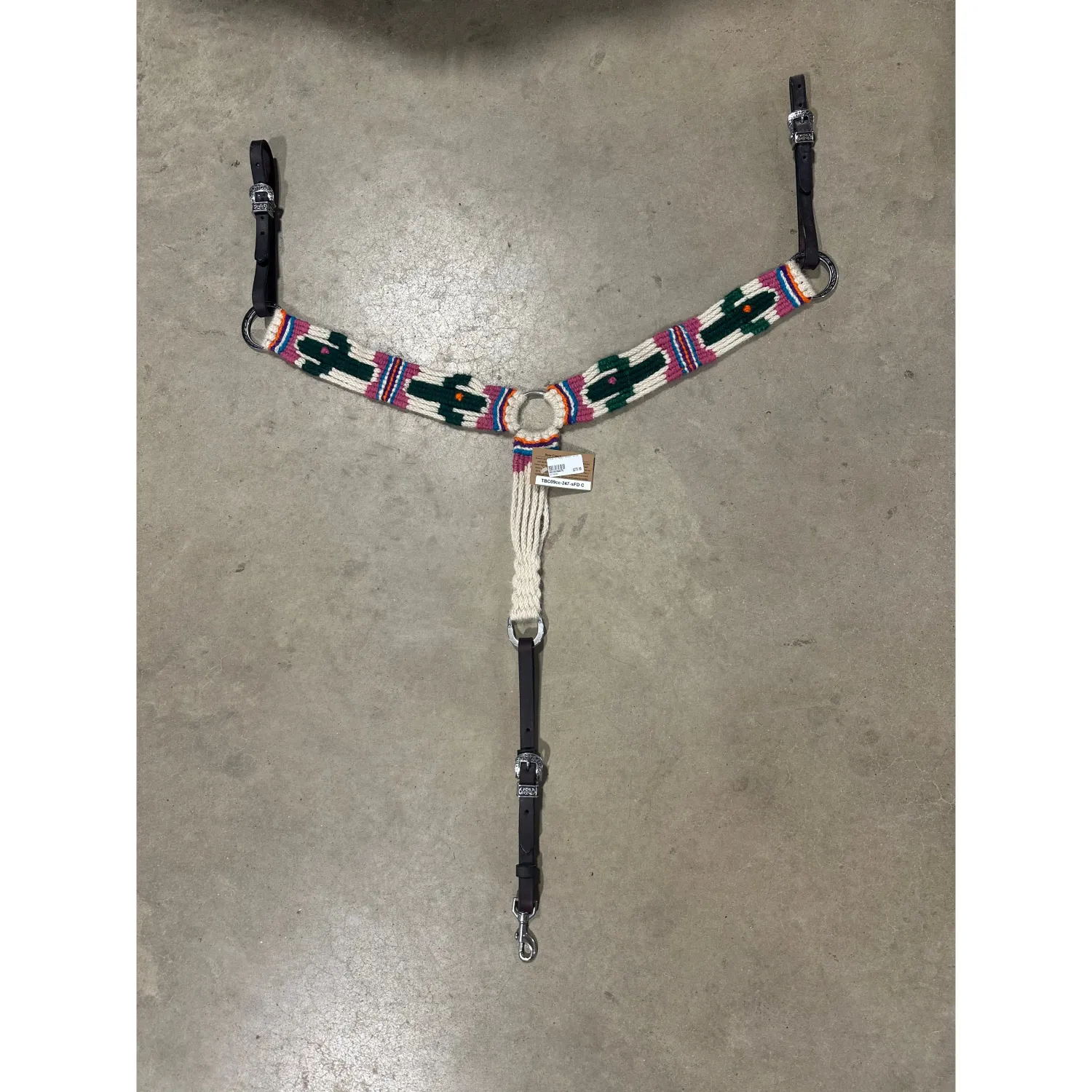 5 Star Mohair Breast Collar, Color: Pink With Cactus, Size: 3"