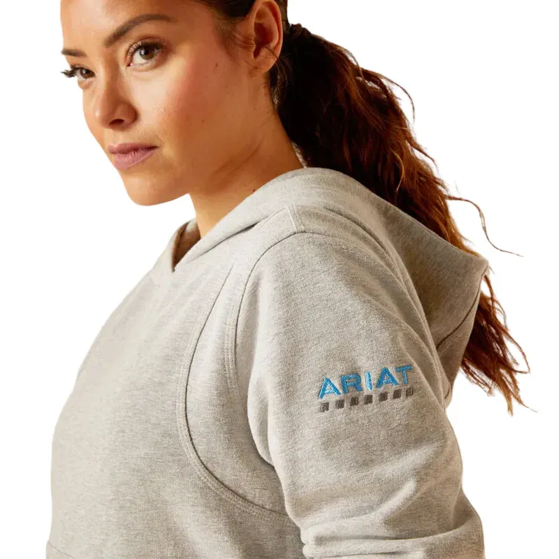Ariat Women's Rebar Lightweight Cropped Hoodie - Heather Grey