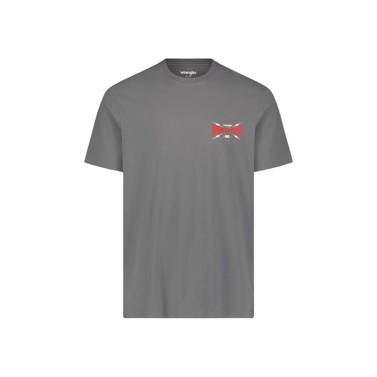 Wrangler Men's Riggs Framework Short Sleeve Graphic Workwear Graphic Tee Shirt- Graphite